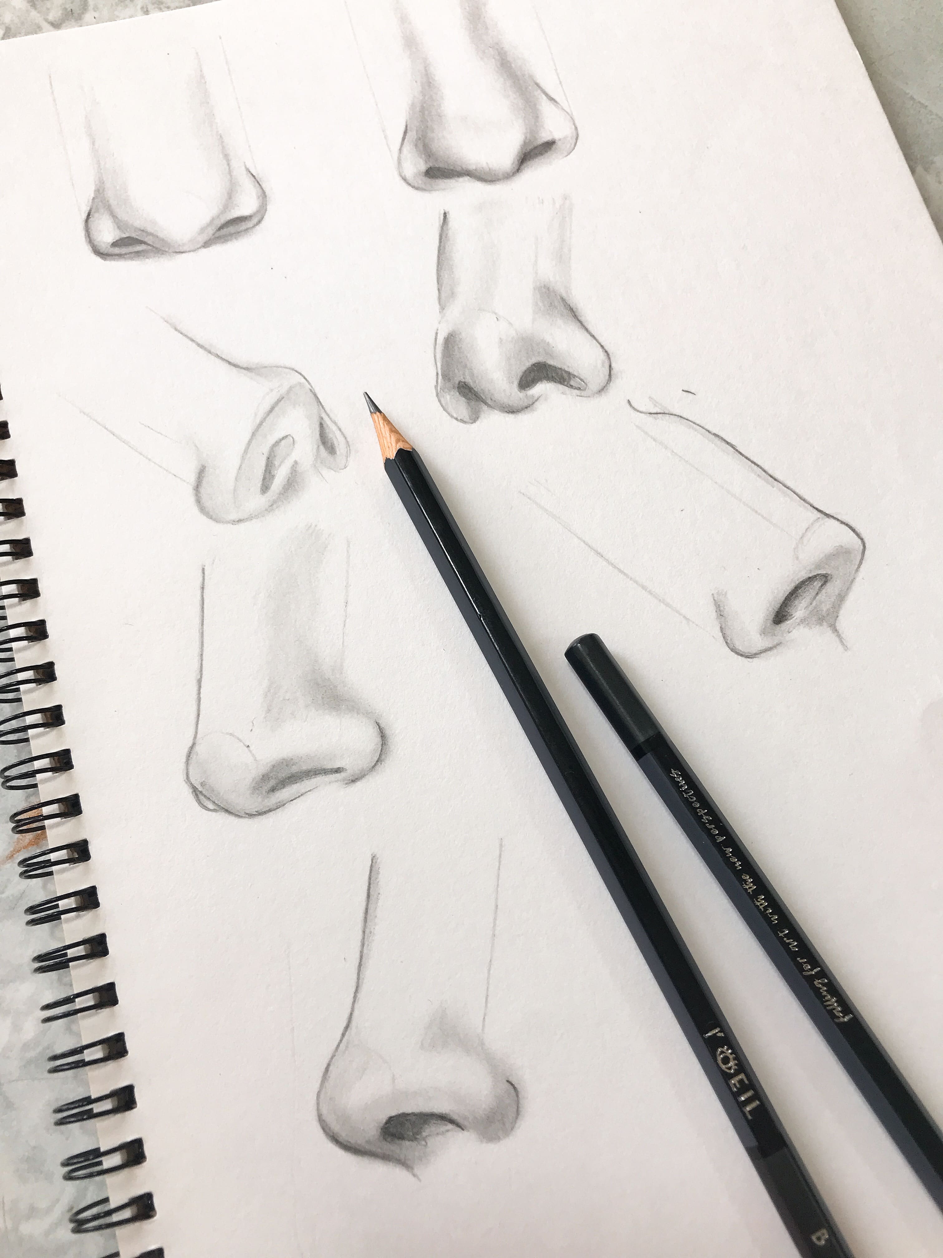 How to draw a Realistic Nose - YouTube