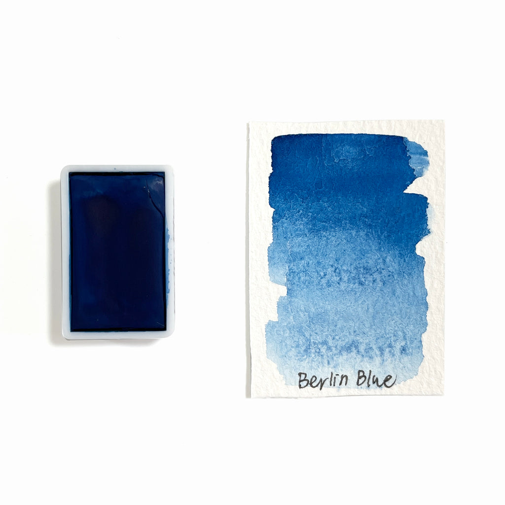 Berlin Blue PB27 - Artist Grade Handmade Honey Based Watercolor Paint Full Pan 3.2ml L'oeil loeilart