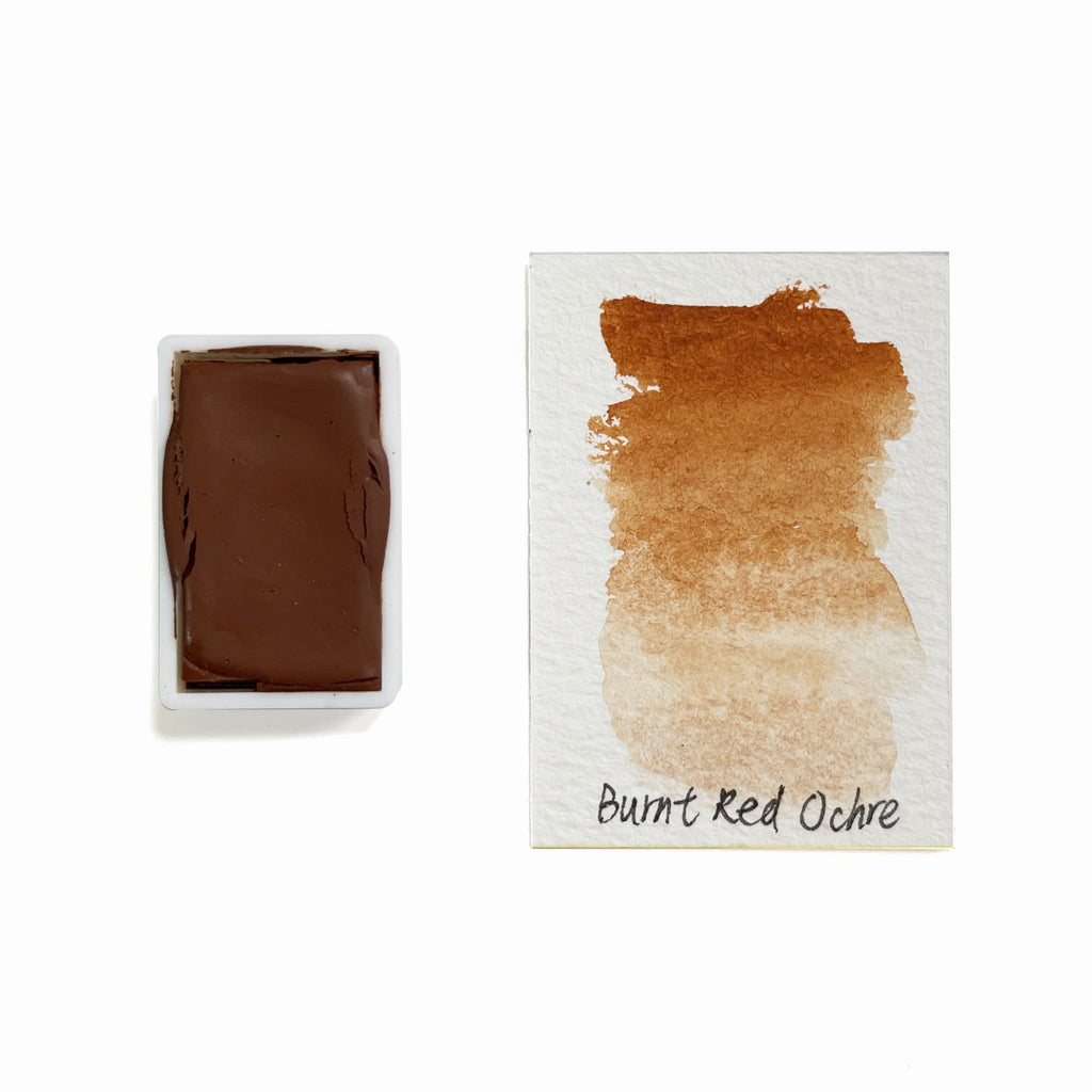 Burnt Red Ochre PR102 - Artist Grade Handmade Honey Based Watercolor Paint Full Pan 3.2ml