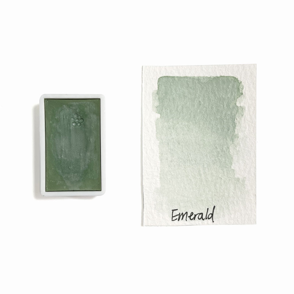 Emerald PG21 - Artist Grade Handmade Honey Based Watercolor Paint Full Pan 3.2ml L'oeil loeilart