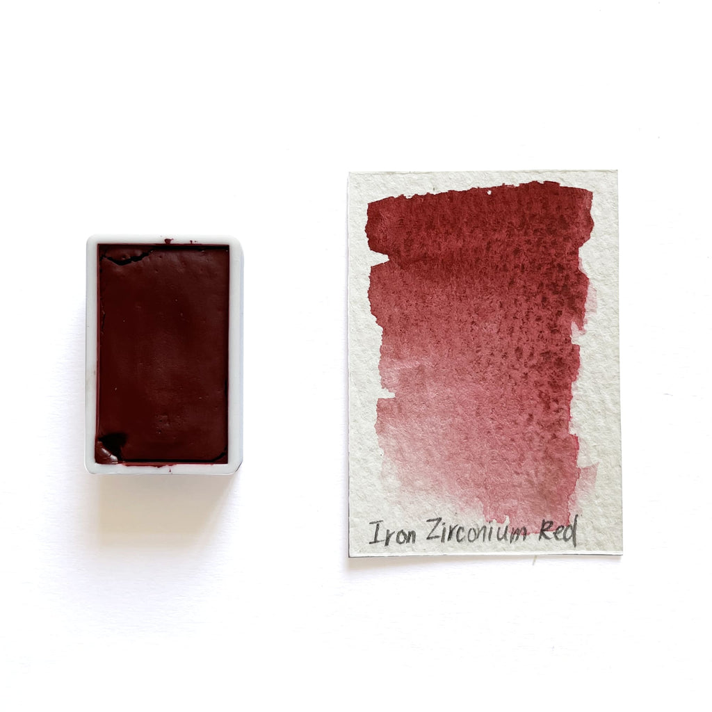 Iron Zirconium Red - Artist Grade Handmade Honey Based Watercolor Paint Full Pan 3.2ml